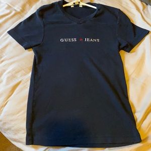 Guess Jeans logo v neck shirt